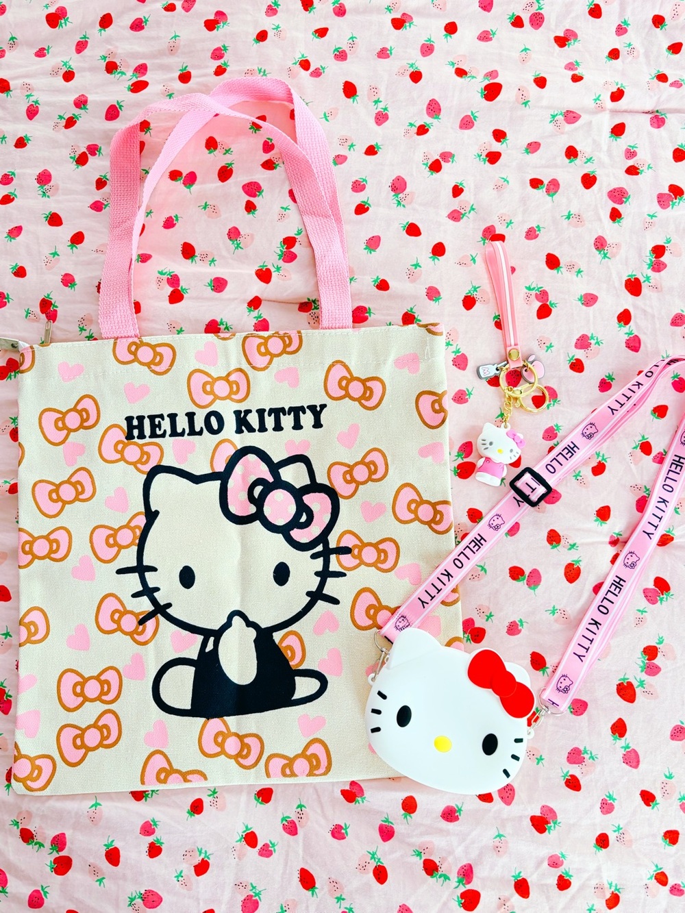 Hello Kitty Pink Bag & Accessory 3 Piece Bundle 🎀✨